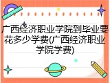 广西经济职业学院到毕业要花多少学费(广西经济职业学院学费)