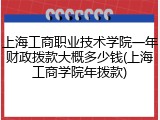上海工商职业技术学院一年财政拨款大概多少钱(上海工商学院年拨款)