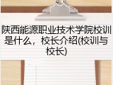 陕西能源职业技术学院校训是什么，校长介绍(校训与校长)