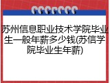 苏州信息职业技术学院毕业生一般年薪多少钱(苏信学院毕业生年薪)