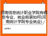 河南信息统计职业学院有哪些专业，就业前景如何(河南统计学院专业就业)