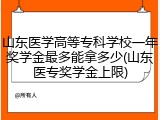 山东医学高等专科学校一年奖学金最多能拿多少(山东医专奖学金上限)