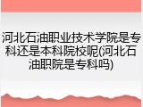 河北石油职业技术学院是专科还是本科院校呢(河北石油职院是专科吗)