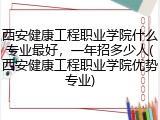 西安健康工程职业学院什么专业最好，一年招多少人(西安健康工程职业学院优势专业)