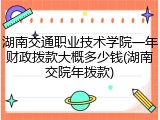 湖南交通职业技术学院一年财政拨款大概多少钱(湖南交院年拨款)