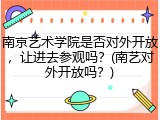 南京艺术学院是否对外开放，让进去参观吗？(南艺对外开放吗？)