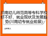 川南幼儿师范高等专科学校好不好，就业现状及发展趋势(川南幼专就业前景)