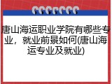 唐山海运职业学院有哪些专业，就业前景如何(唐山海运专业及就业)