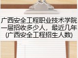 广西安全工程职业技术学院一届招收多少人，最近几年(广西安全工程招生人数)