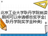 北京工业大学耿丹学院就读期间可以申请哪些奖学金(耿丹学院奖学金种类)