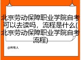 北京劳动保障职业学院自考可以去读吗，流程是什么(北京劳动保障职业学院自考流程)