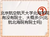 北京航空航天大学北海学院有没有院士，大概多少(北航北海院有院士吗)