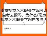 南京视觉艺术职业学院可以自考去读吗，为什么(南京视觉艺术职业学院自考原因)