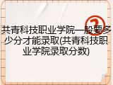 共青科技职业学院一般要多少分才能录取(共青科技职业学院录取分数)