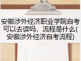 安徽涉外经济职业学院自考可以去读吗，流程是什么(安徽涉外经济自考流程)