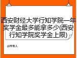 西安财经大学行知学院一年奖学金最多能拿多少(西安行知学院奖学金上限)