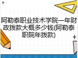 阿勒泰职业技术学院一年财政拨款大概多少钱(阿勒泰职院年拨款)