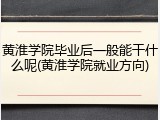 黄淮学院毕业后一般能干什么呢(黄淮学院就业方向)