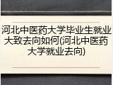 河北中医药大学毕业生就业大致去向如何(河北中医药大学就业去向)