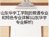 山东华宇工学院的普通专业和特色专业详解(山东华宇专业解析)