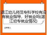 湛江幼儿师范专科学校有没有就业指导，好就业吗(湛江幼专就业情况)