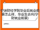 宁波财经学院毕业后就业前景怎么样，毕业生去向(宁财就业前景)