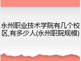 永州职业技术学院有几个校区,有多少人(永州职院规模)