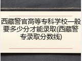 西藏警官高等专科学校一般要多少分才能录取(西藏警专录取分数线)