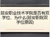 延安职业技术学院是否有双学位，为什么(延安职院双学位原因)