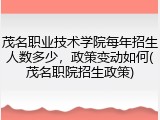 茂名职业技术学院每年招生人数多少，政策变动如何(茂名职院招生政策)