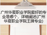 广州华夏职业学院最好的专业是哪个，详细阐述(广州华夏职业学院王牌专业)