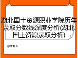 湖北国土资源职业学院历年录取分数线深度分析(湖北国土资源录取分析)