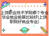 上饶职业技术学院哪个专业毕业就业前景比较好(上饶职院好就业专业)