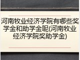 河南牧业经济学院有哪些奖学金和助学金呢(河南牧业经济学院奖助学金)