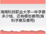 海南科技职业大学一年学费多少钱，还有哪些费用(海科学费及费用)