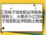 江苏电子信息职业学院有没有院士，大概多少(江苏电子信息职业学院院士数量)