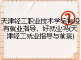 天津轻工职业技术学院有没有就业指导，好就业吗(天津轻工就业指导与前景)