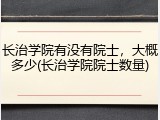 长治学院有没有院士，大概多少(长治学院院士数量)