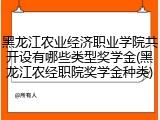 黑龙江农业经济职业学院共开设有哪些类型奖学金(黑龙江农经职院奖学金种类)