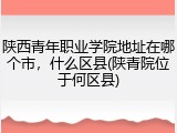 陕西青年职业学院地址在哪个市，什么区县(陕青院位于何区县)