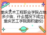 重庆艺术工程职业学院占地多少亩，什么情况下成立(重庆艺工学院面积建校)