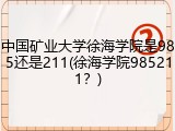 中国矿业大学徐海学院是985还是211(徐海学院985211？)