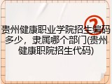 贵州健康职业学院招生编码多少，隶属哪个部门(贵州健康职院招生代码)