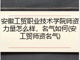 安徽工贸职业技术学院师资力量怎么样，名气如何(安工贸师资名气)