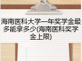 海南医科大学一年奖学金最多能拿多少(海南医科奖学金上限)