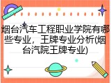 烟台汽车工程职业学院有哪些专业，王牌专业分析(烟台汽院王牌专业)