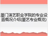 厦门演艺职业学院的专业设置概况介绍(厦艺专业概览)