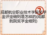 成都航空职业技术学院奖学金评定细则是怎样的(成都航院奖学金细则)