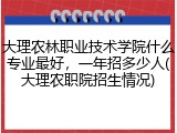 大理农林职业技术学院什么专业最好，一年招多少人(大理农职院招生情况)