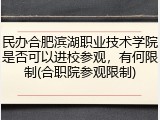 民办合肥滨湖职业技术学院是否可以进校参观，有何限制(合职院参观限制)